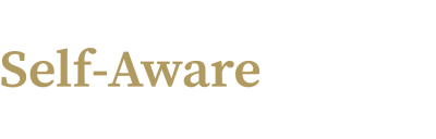 Self Aware Text Logo white text